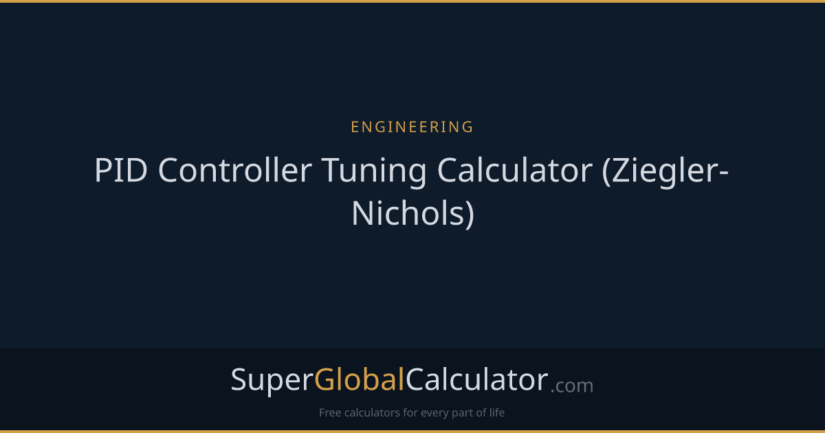 PID Controller Tuning Calculator (Ziegler-Nichols)