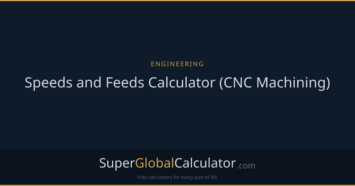 Speeds and Feeds Calculator (CNC Machining)
