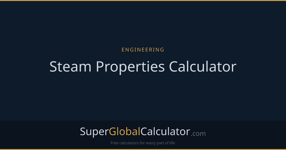 Steam Properties Calculator