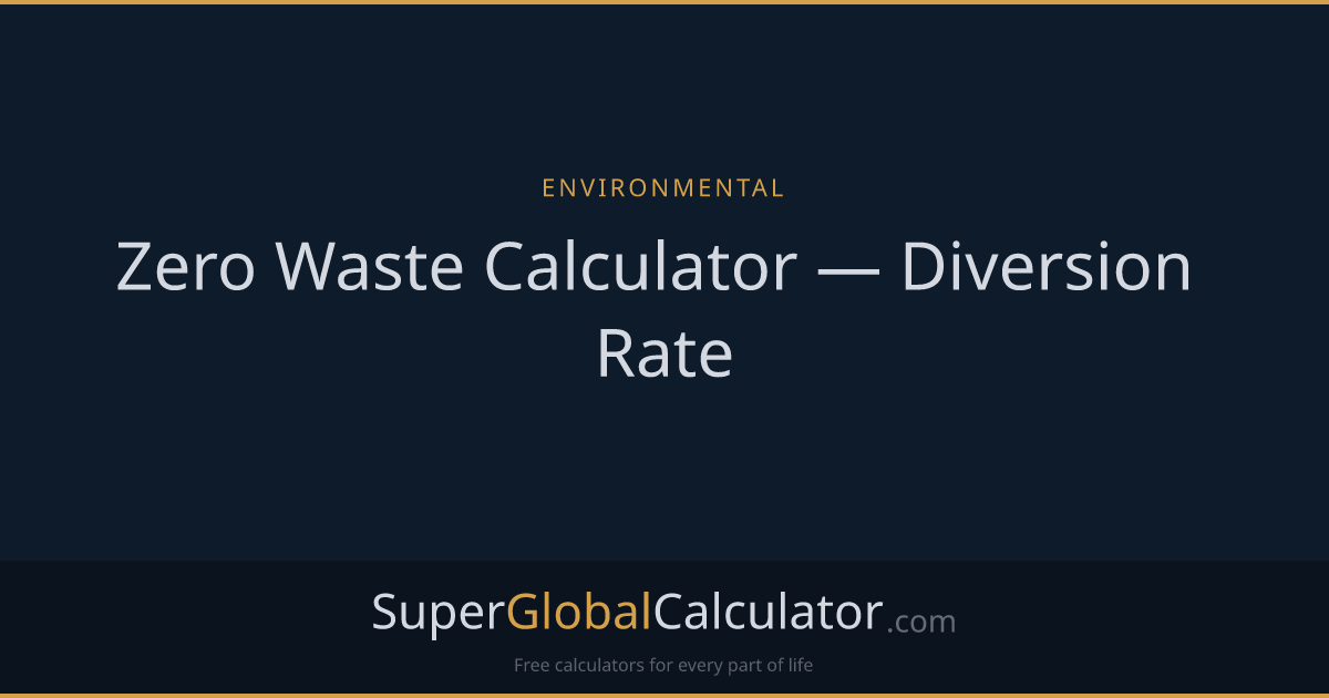 Zero Waste Calculator — Diversion Rate
