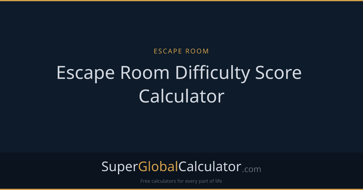 Escape Room Difficulty Score Calculator