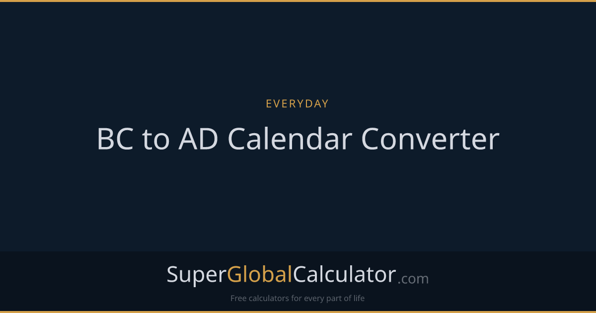 BC to AD Calendar Converter