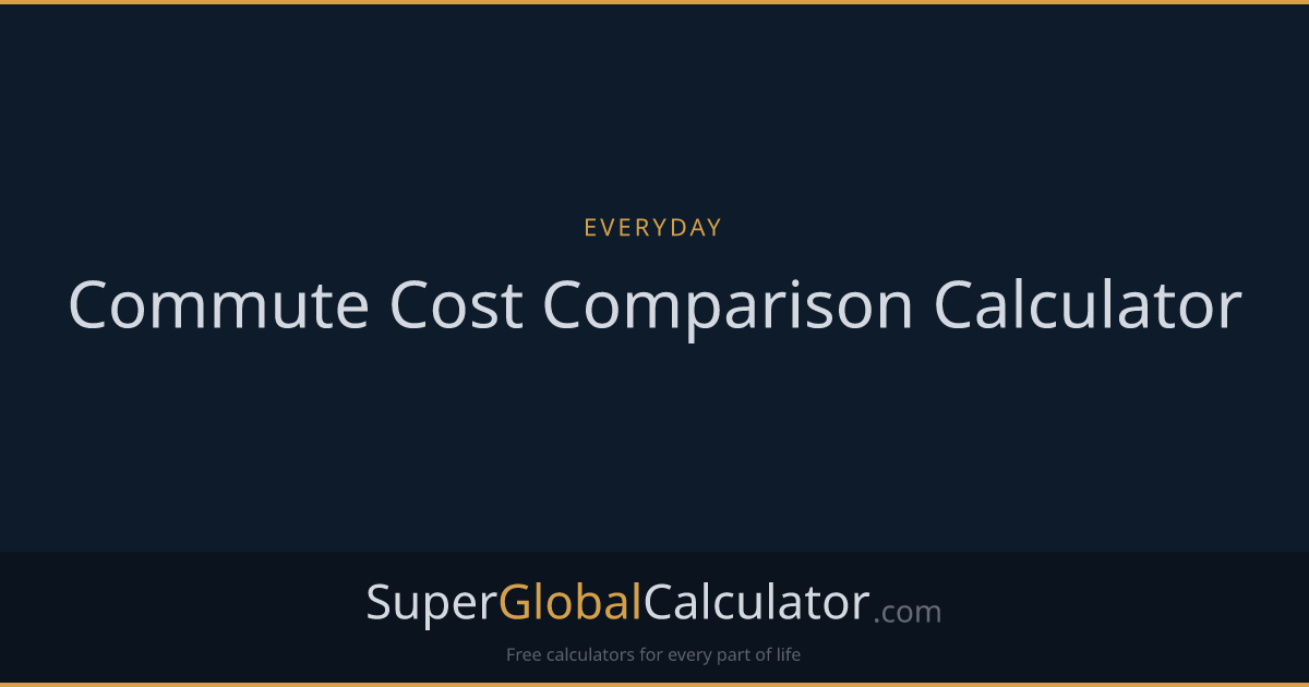 Commute Cost Comparison Calculator