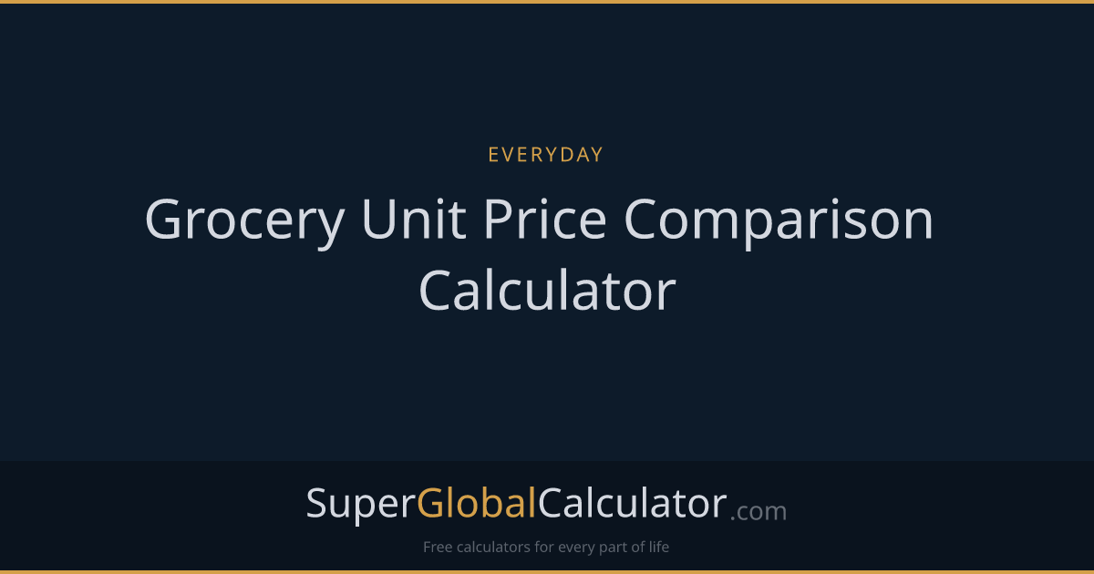 Grocery Unit Price Comparison Calculator