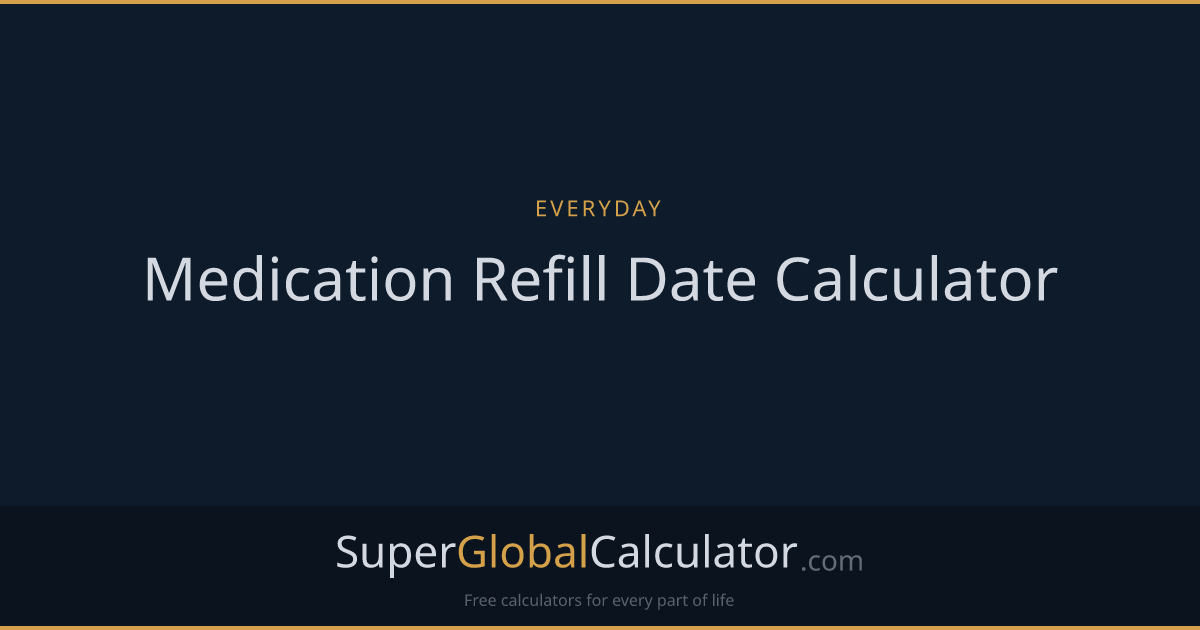 Medication Refill Date Calculator