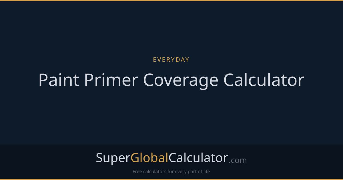 Paint Primer Coverage Calculator