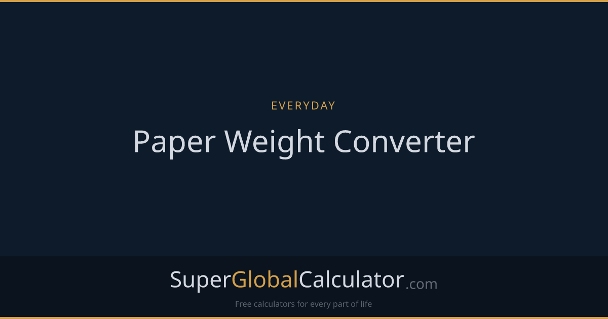 Paper Weight Converter