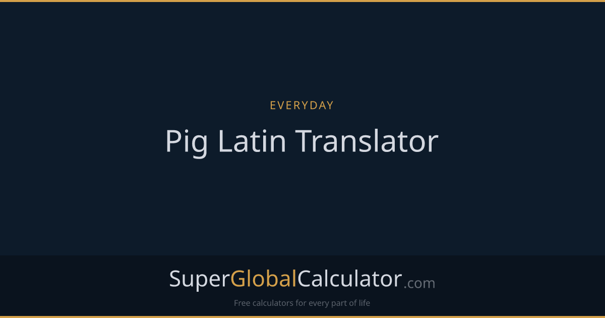 Pig Latin Translator