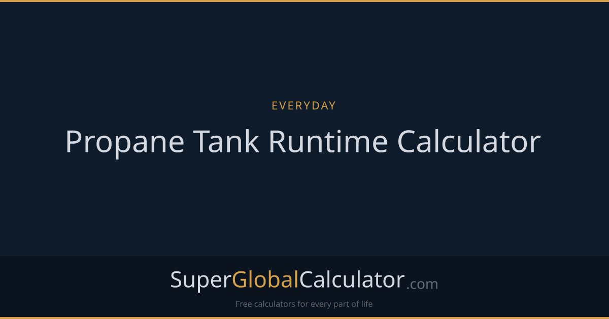 Propane Tank Runtime Calculator