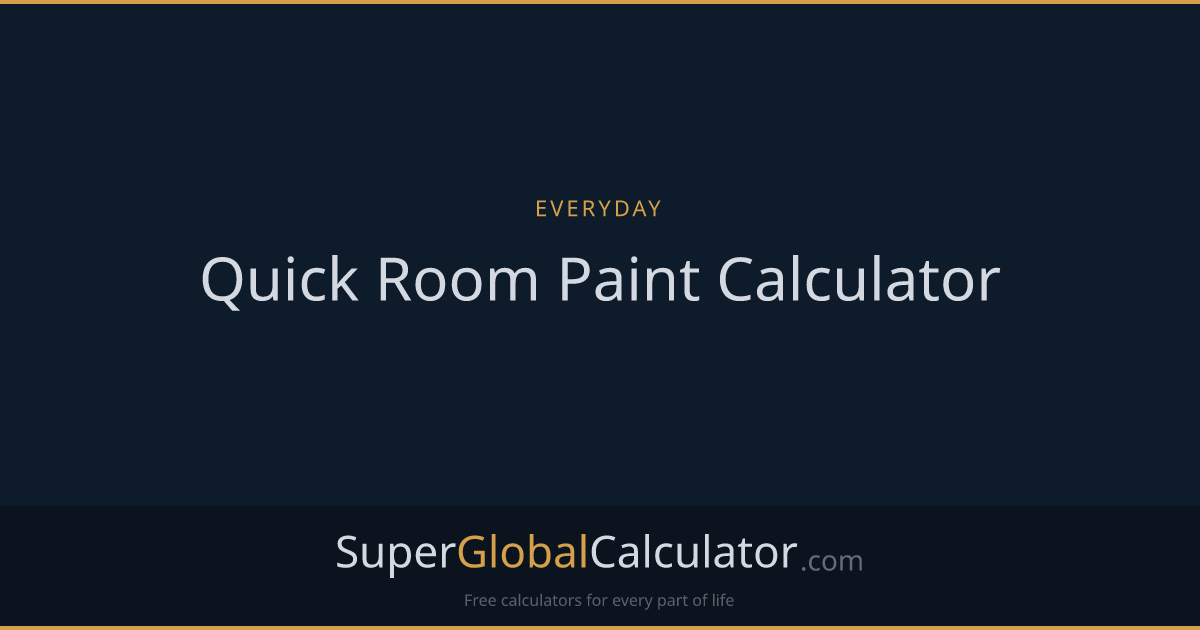 Quick Room Paint Calculator