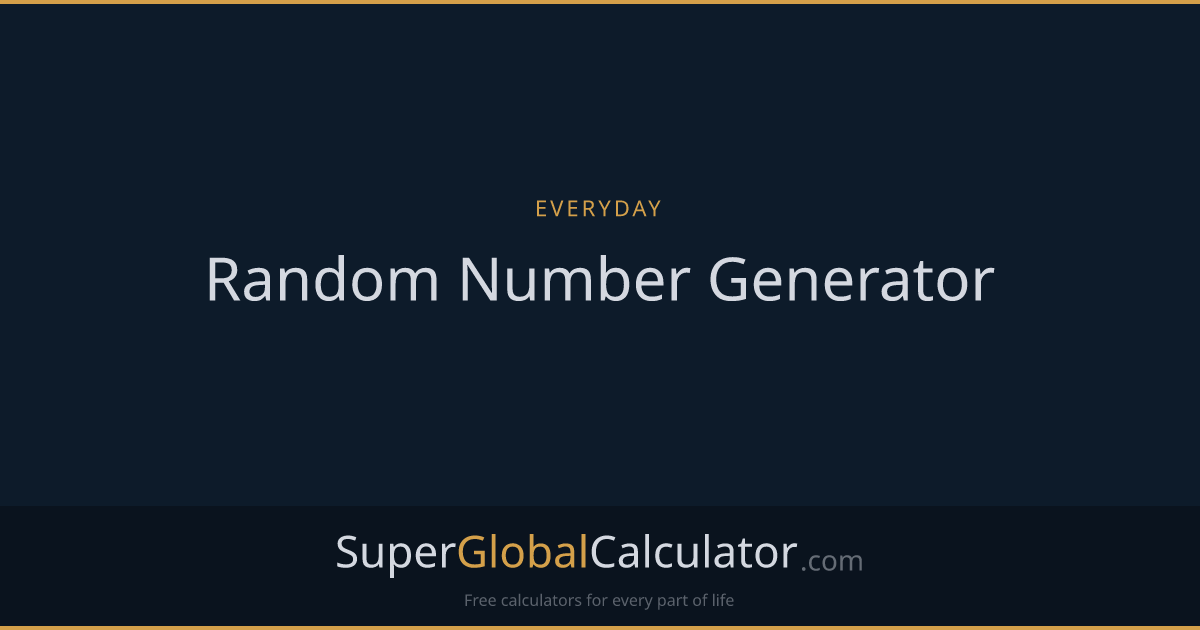 Random Number Generator