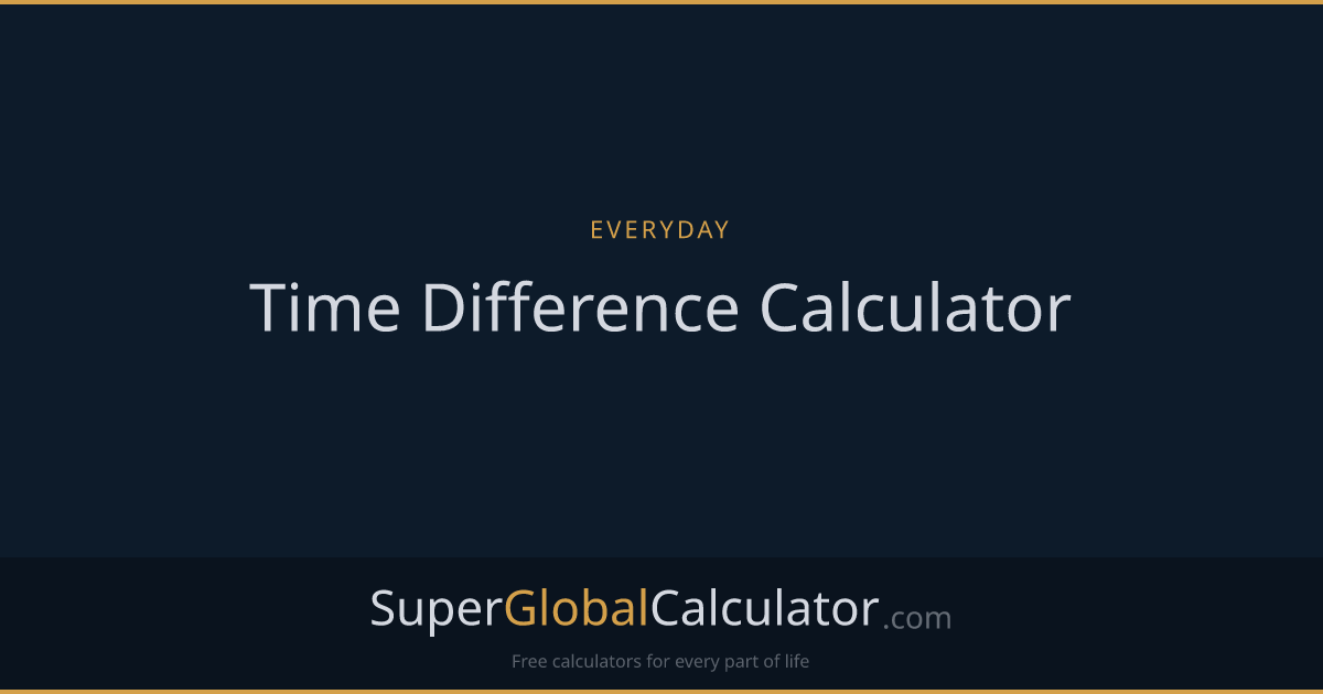 Time Difference Calculator