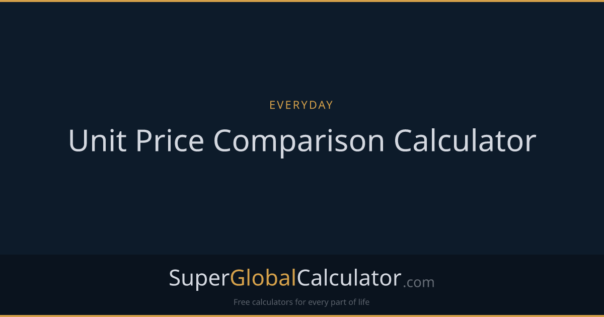 Unit Price Comparison Calculator