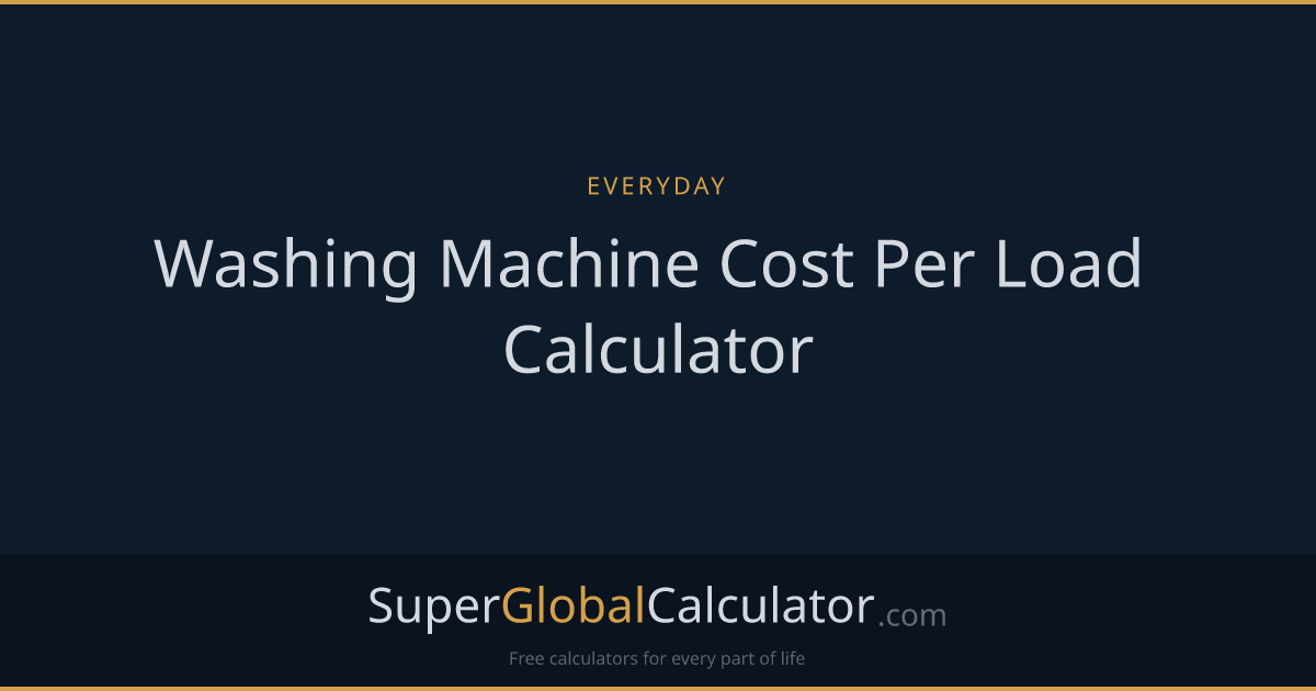 Washing Machine Cost Per Load Calculator