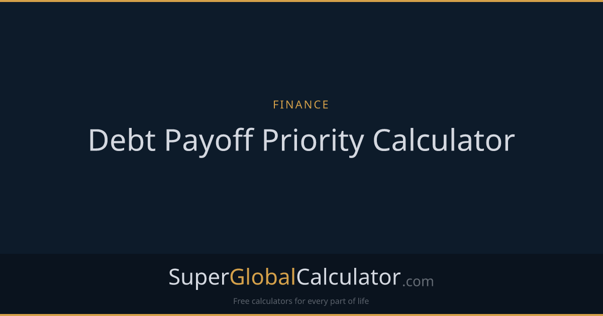 Debt Payoff Priority Calculator