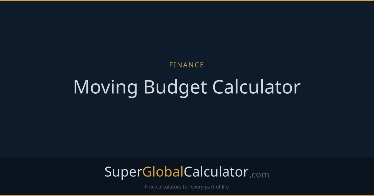 Moving Budget Calculator