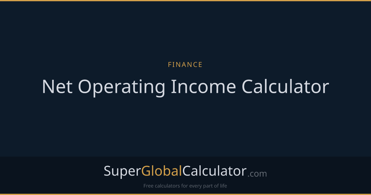 Net Operating Income Calculator