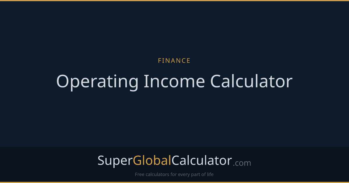 Operating Income Calculator
