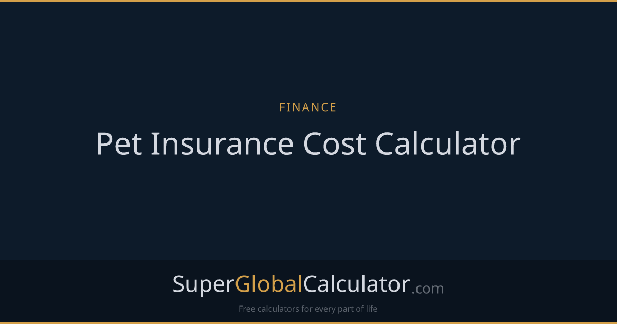 Pet Insurance Cost Calculator