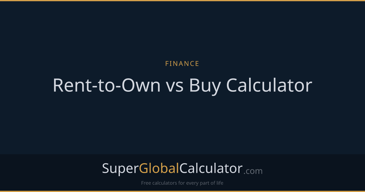 Rent-to-Own vs Buy Calculator