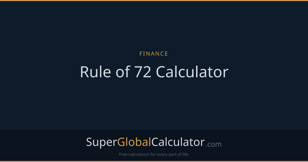 Rule of 72 Calculator