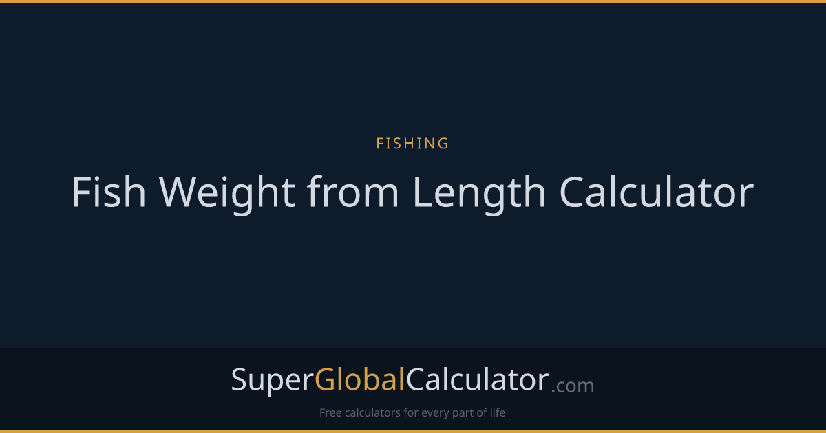 Fish Weight from Length Calculator
