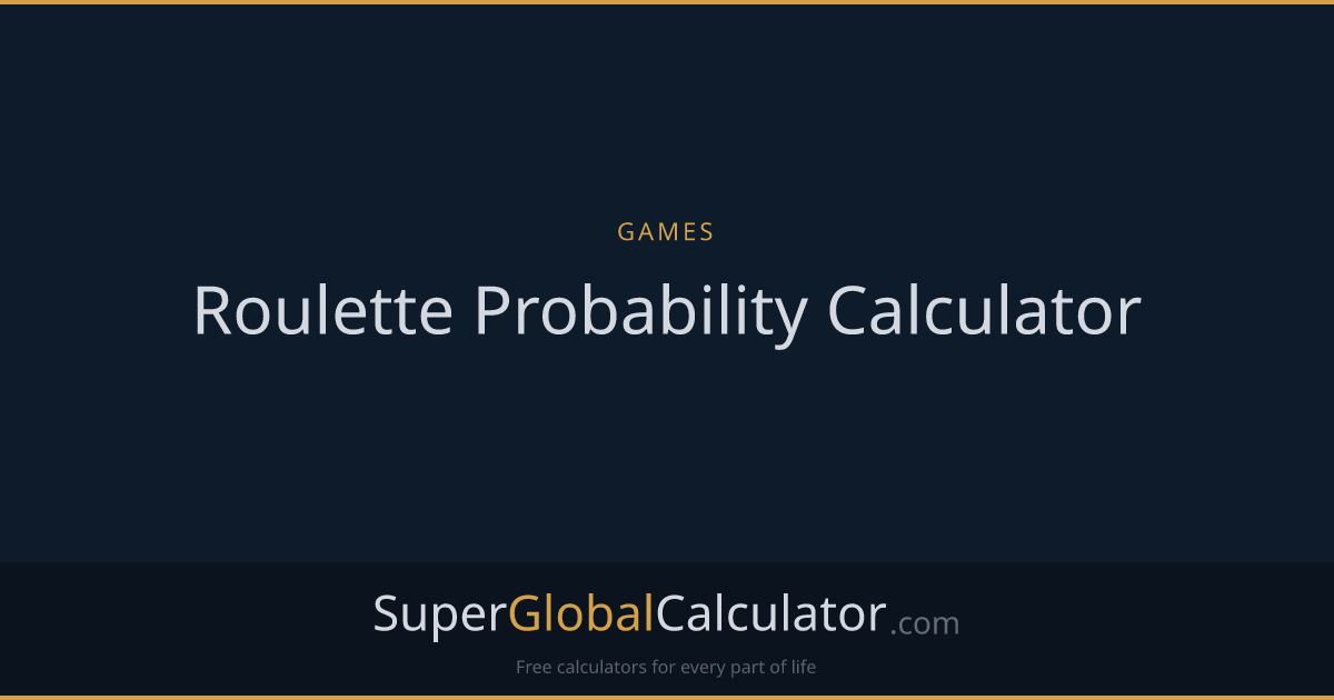 Roulette Probability Calculator