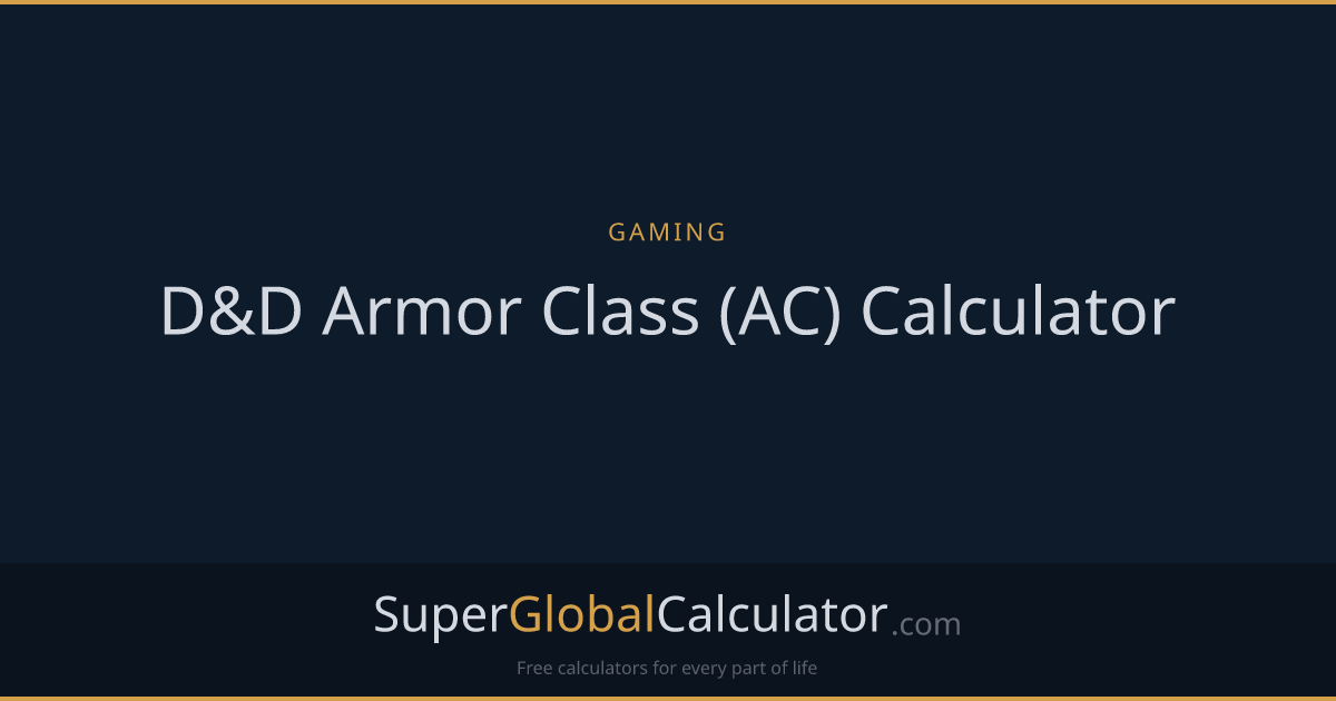 D&D Armor Class (AC) Calculator