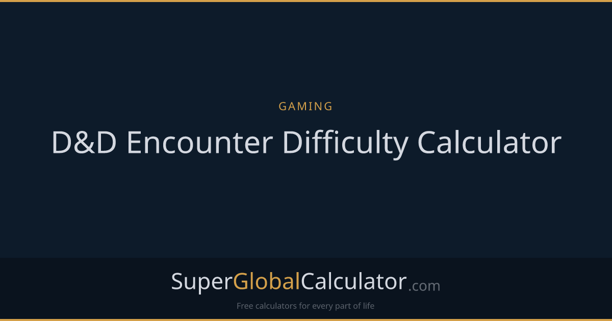 D&D Encounter Difficulty Calculator