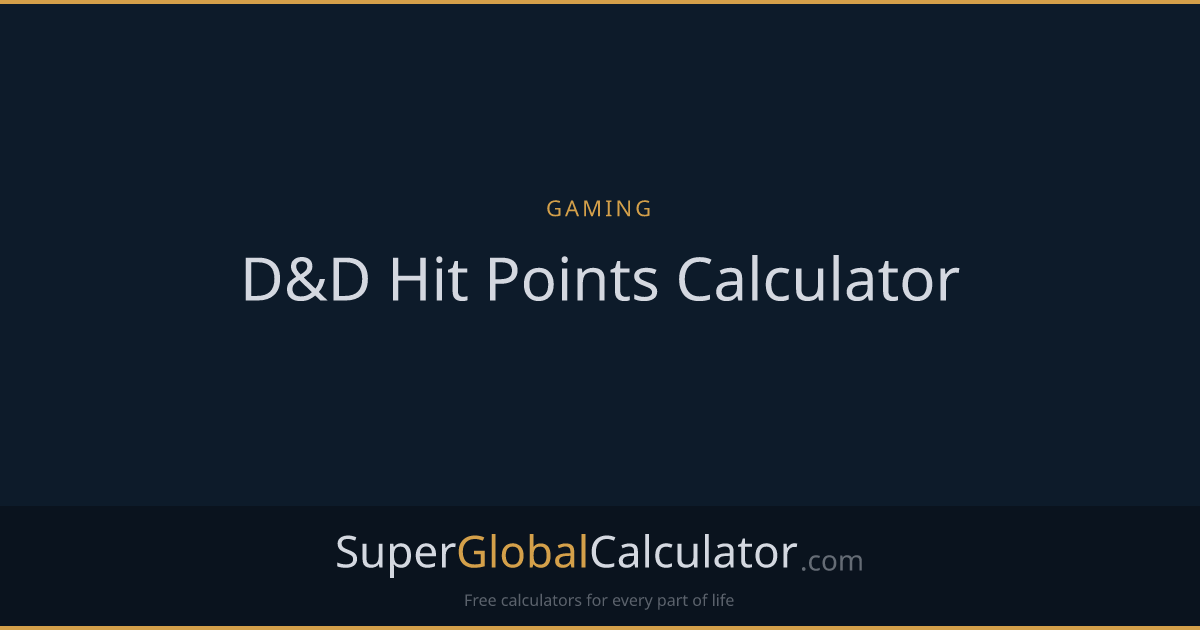 D&D Hit Points Calculator