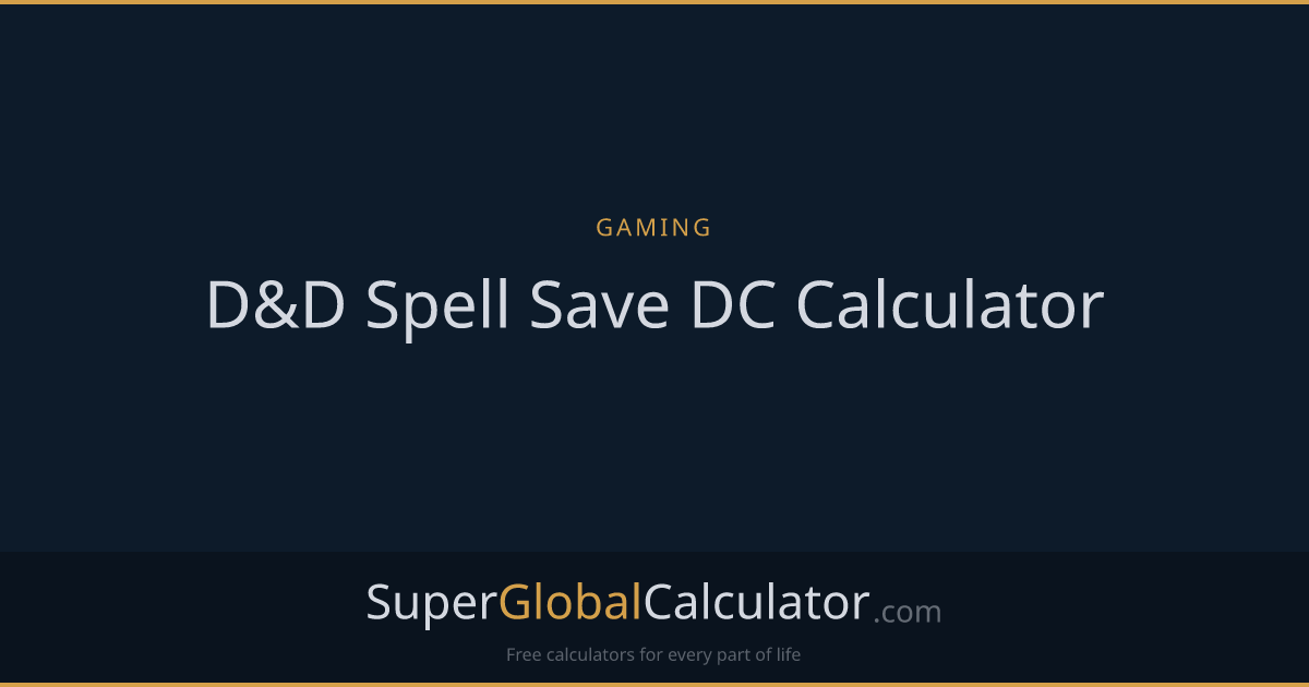 D&D Spell Save DC Calculator