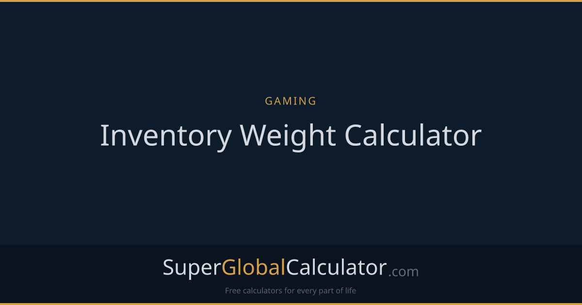 Inventory Weight Calculator