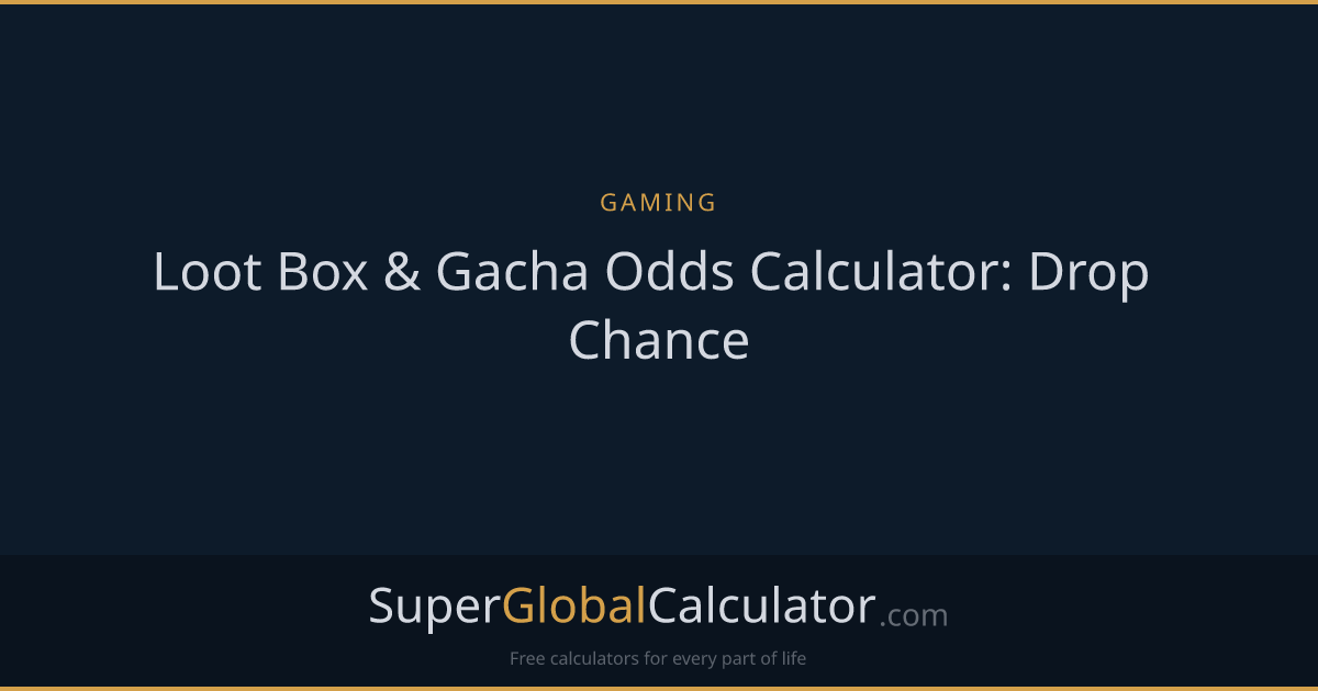 Loot Box & Gacha Odds Calculator: Drop Chance