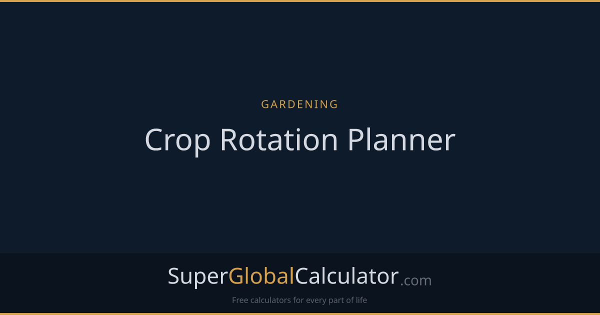 Crop Rotation Planner