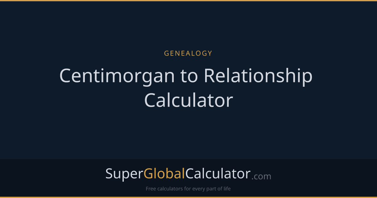 Centimorgan to Relationship Calculator
