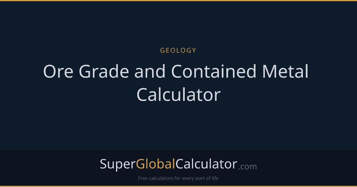Ore Grade and Contained Metal Calculator