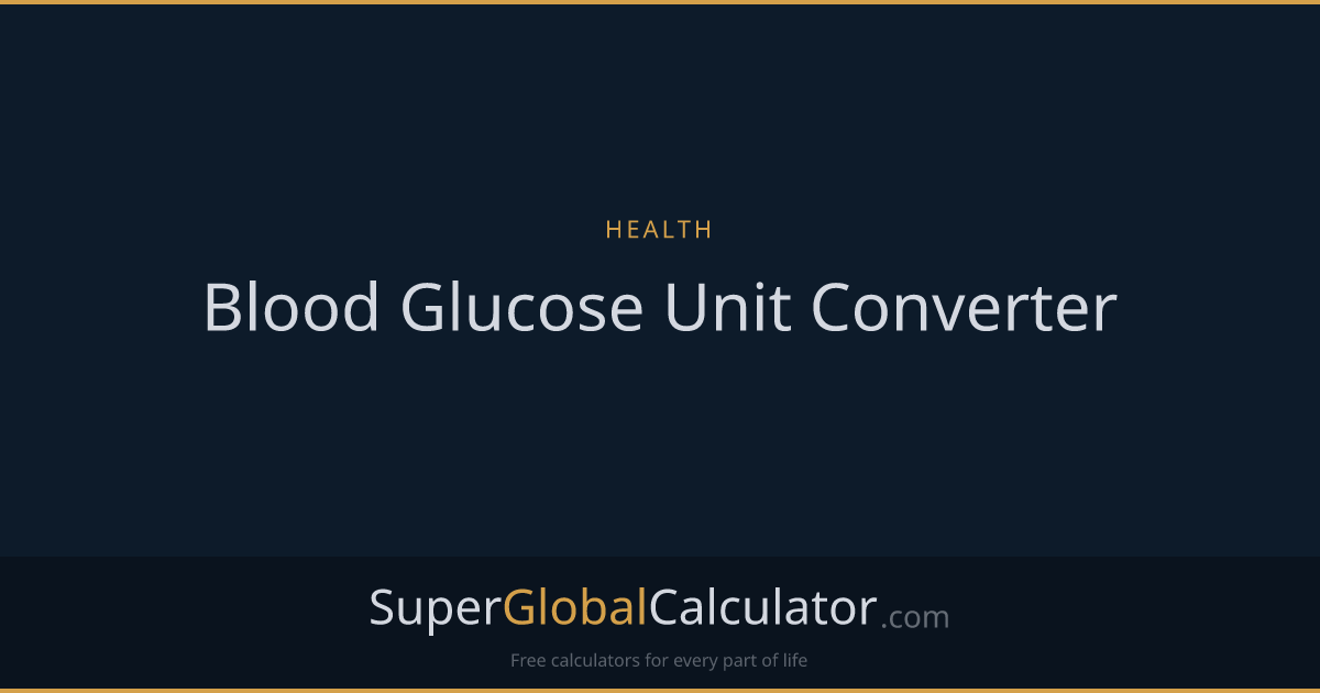 Blood Glucose Unit Converter