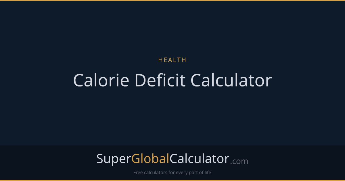 Calorie Deficit Calculator