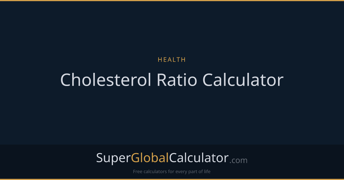 Cholesterol Ratio Calculator