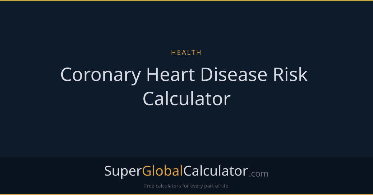 Coronary Heart Disease Risk Calculator