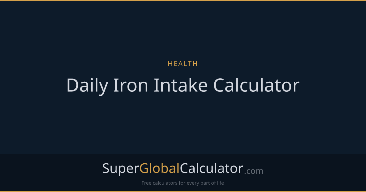 Daily Iron Intake Calculator
