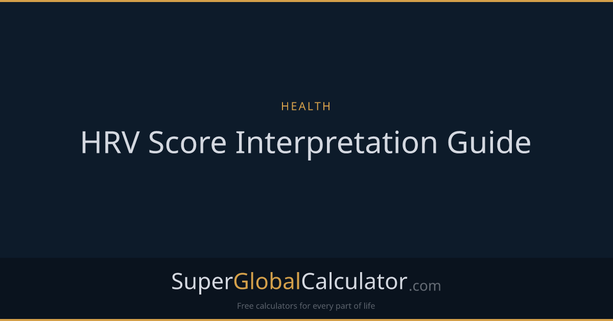 HRV Score Interpretation Guide