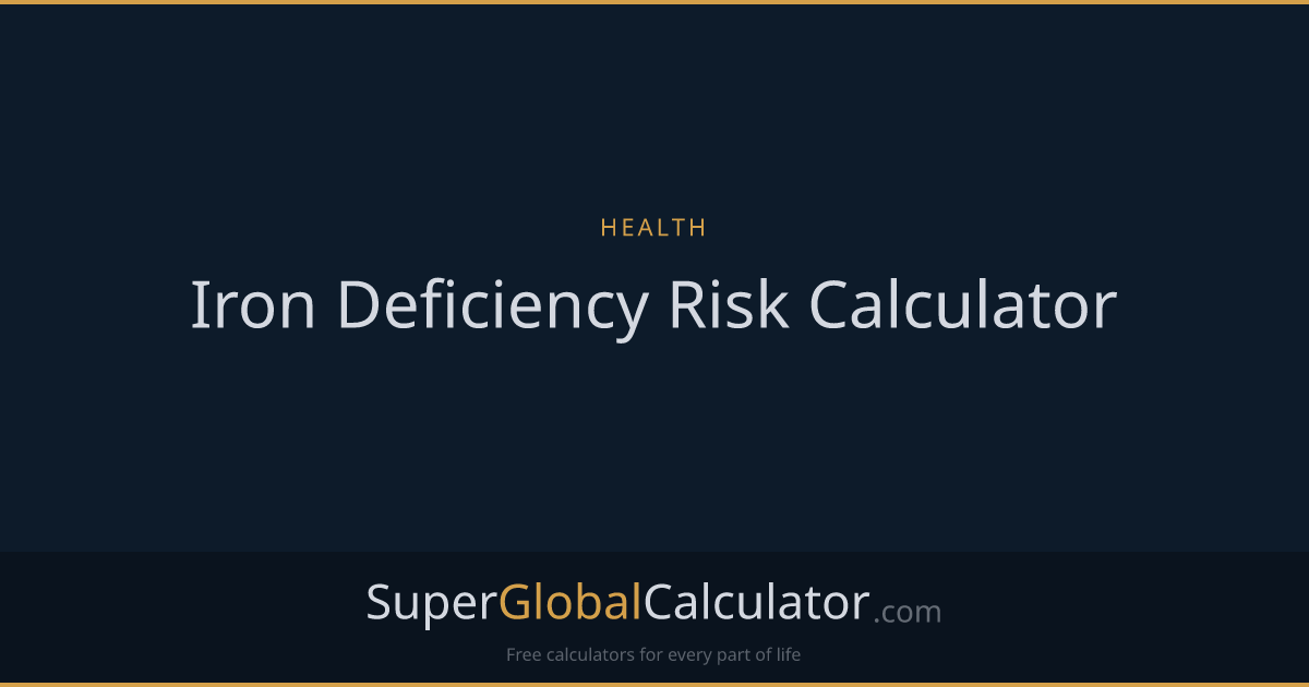 Iron Deficiency Risk Calculator