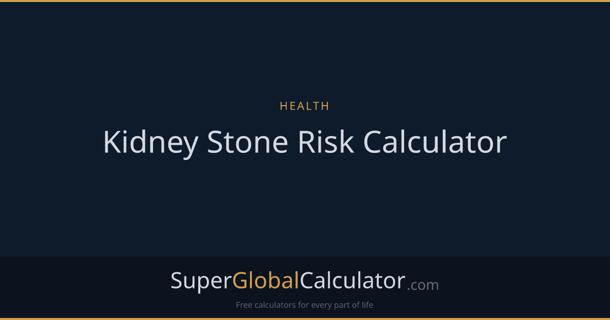 Kidney Stone Risk Calculator