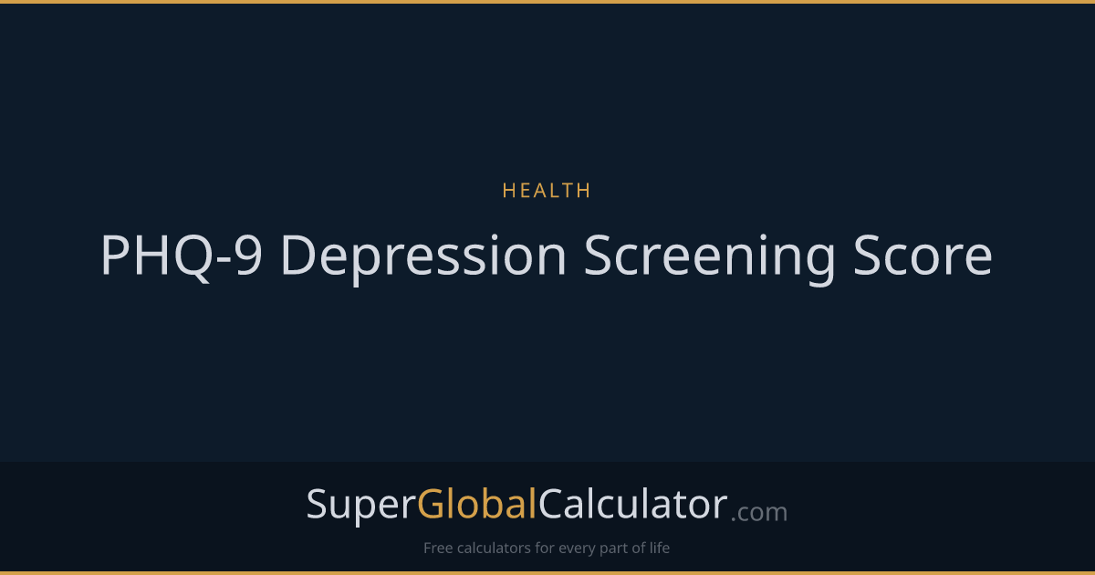 PHQ-9 Depression Screening Score