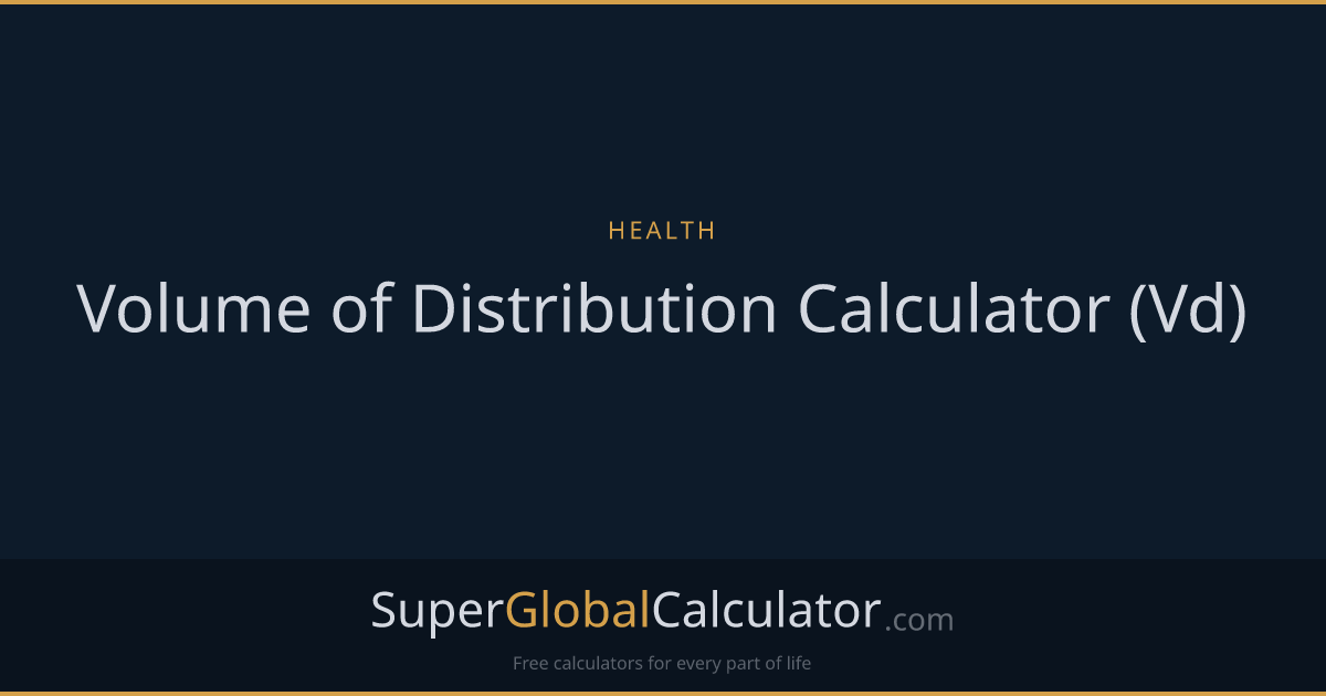 Volume of Distribution Calculator (Vd)