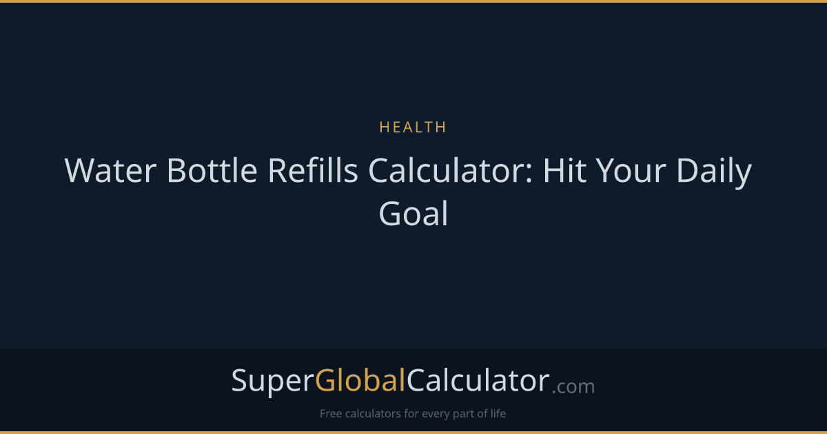 Water Bottle Refills Calculator: Hit Your Daily Goal