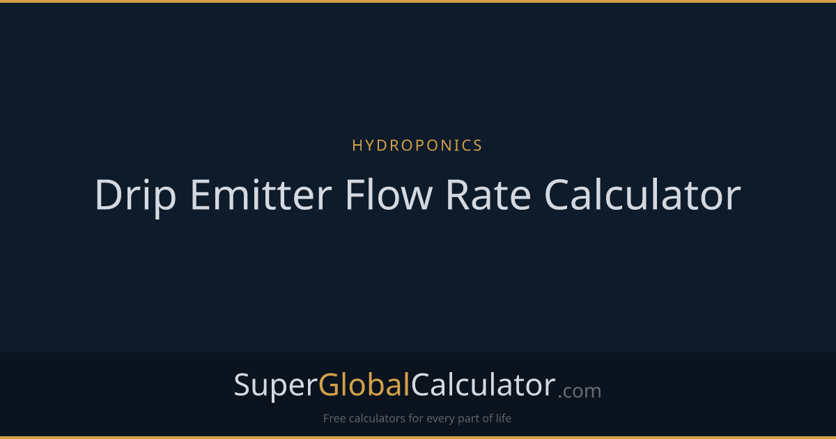 Drip Emitter Flow Rate Calculator