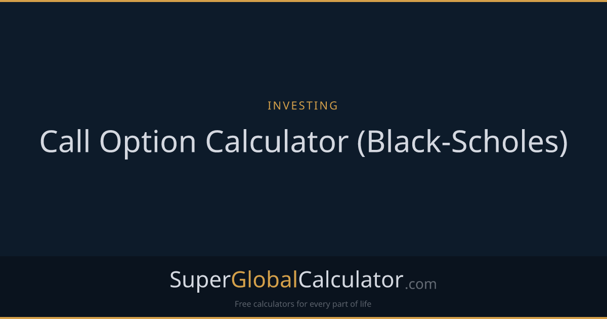 Call Option Calculator (Black-Scholes)