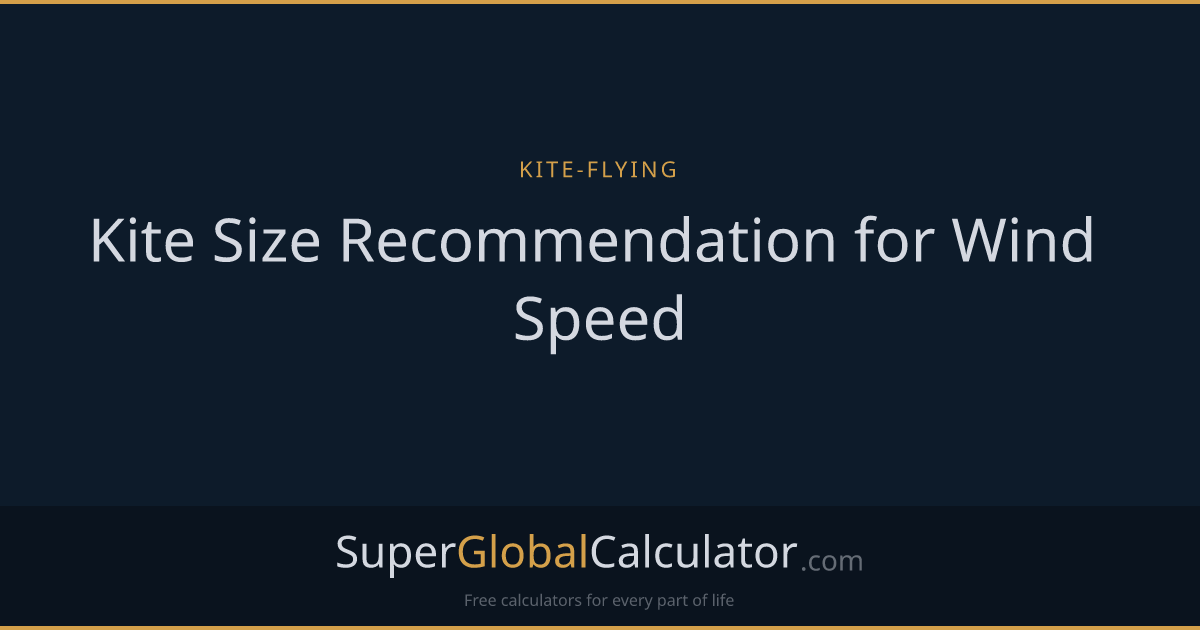 Kite Size Recommendation for Wind Speed